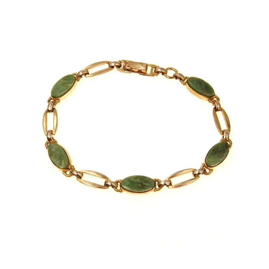 Irish Connemara Marble Gold Fill Link Bracelet