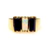 Jelly Opal Black Onyx Solid Gold Ring Size 5.75