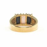 Jelly Opal Black Onyx Solid Gold Ring Size 5.75