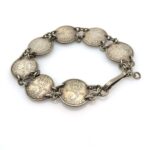Antique King Edward 3 Pence Coin Bracelet