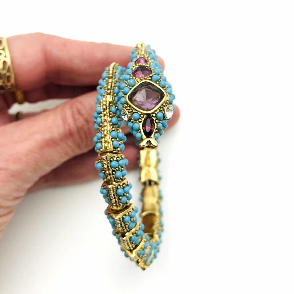 Retired KJL Snake Bangle Bracelet - Vivacious Viper - c. 2013