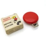 Vintage Bradley Mickey Mouse Pocket Watch in Original Box Model #6935 Red - Runs