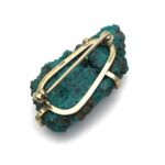Modernist Brutalist Pin Brooch - Azurite Druzy and Pearls