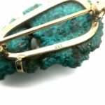 Modernist Brutalist Pin Brooch - Azurite Druzy and Pearls