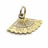Moveable Fan Charm Pendant in 14k Gold Opens and Closes