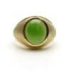 Vintage Nephrite Jade Solid Gold Men's Signet Ring