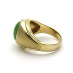 Vintage Nephrite Jade Solid Gold Men's Signet Ring