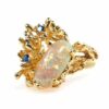 Panetta Modernist Brutalist Gold Vermeil Ring Opal Sapphires Size 6