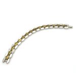 Heavy Vintage Panther Link Mixed Metals Mexican Bracelet Sterling Silver & Brass