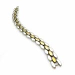 Heavy Vintage Panther Link Mixed Metals Mexican Bracelet Sterling Silver & Brass