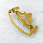 Rare Solid Gold Penca de Balangandan Charm Holder Brooch from Brazil