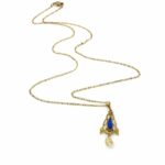 Rose Gold Art Nouveau Lavalier Pendant Necklace