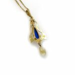 Rose Gold Art Nouveau Lavalier Pendant Necklace