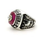 Vintage Ruby Diamond ELKS BPOE Signet Ring in Sterling Silver, Past Exalted Ruler