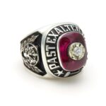 Vintage Ruby Diamond ELKS BPOE Signet Ring in Sterling Silver, Elks Past Exalted Ruler