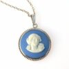 Sterling Silver Blue Wedgwood Pendant Necklace
