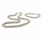 Sterling Silver Byzantine Chain Necklace and Bracelet Set