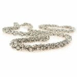 Sterling Silver Byzantine Chain Necklace and Bracelet Set