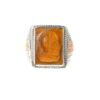 Sterling Silver Rose Gold Tiger Eye Cameo Signet Ring