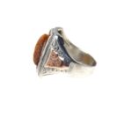Sterling Silver Rose Gold Tiger Eye Cameo Signet Ring