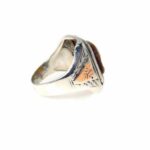Sterling Silver Rose Gold Tiger Eye Cameo Signet Ring