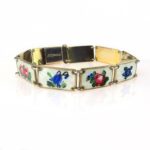 Theodore Olsen Eftf Guilloche Enamel Sterling Silver Bracelet