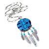 Turquoise Lapis Inlay Sterling Dream Catcher Necklace