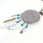 Turquoise Lapis Inlay Sterling Dream Catcher Necklace