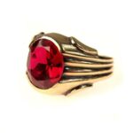 Vintage Art Deco Men's Ruby Ring 10k Gold Benjamin Allen & Co