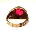 Vintage Art Deco Men's Ruby Ring 10k Gold Benjamin Allen & Co