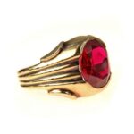 Vintage Art Deco Men's Ruby Ring 10k Gold Benjamin Allen & Co