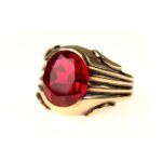 Vintage Art Deco Men's Ruby Ring 10k Gold Benjamin Allen & Co