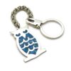 Vintage Mexican Taxco Sterling Silver Turquoise Owl Keychain