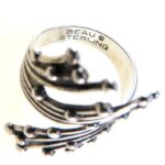 Vintage Modernist Wrap Around Atomic Ring by Beau Sterling