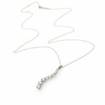 White Gold 9 Stone Journey Pendant Necklace