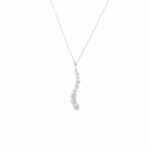 White Gold 9 Stone Journey Pendant Necklace