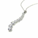 White Gold 9 Stone Journey Pendant Necklace