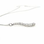 White Gold 9 Stone Journey Pendant Necklace