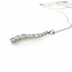 White Gold 9 Stone Journey Pendant Necklace