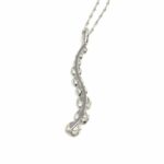 White Gold 9 Stone Journey Pendant Necklace