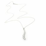 White Gold 9 Stone Journey Pendant Necklace