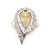 Zealandia Pendant Brooch, Woman wearing a head scarf, Sterling Silver and carved fossil tusk.