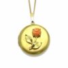 Vintage Carved Coral Rose Gold Filled Locket Necklace