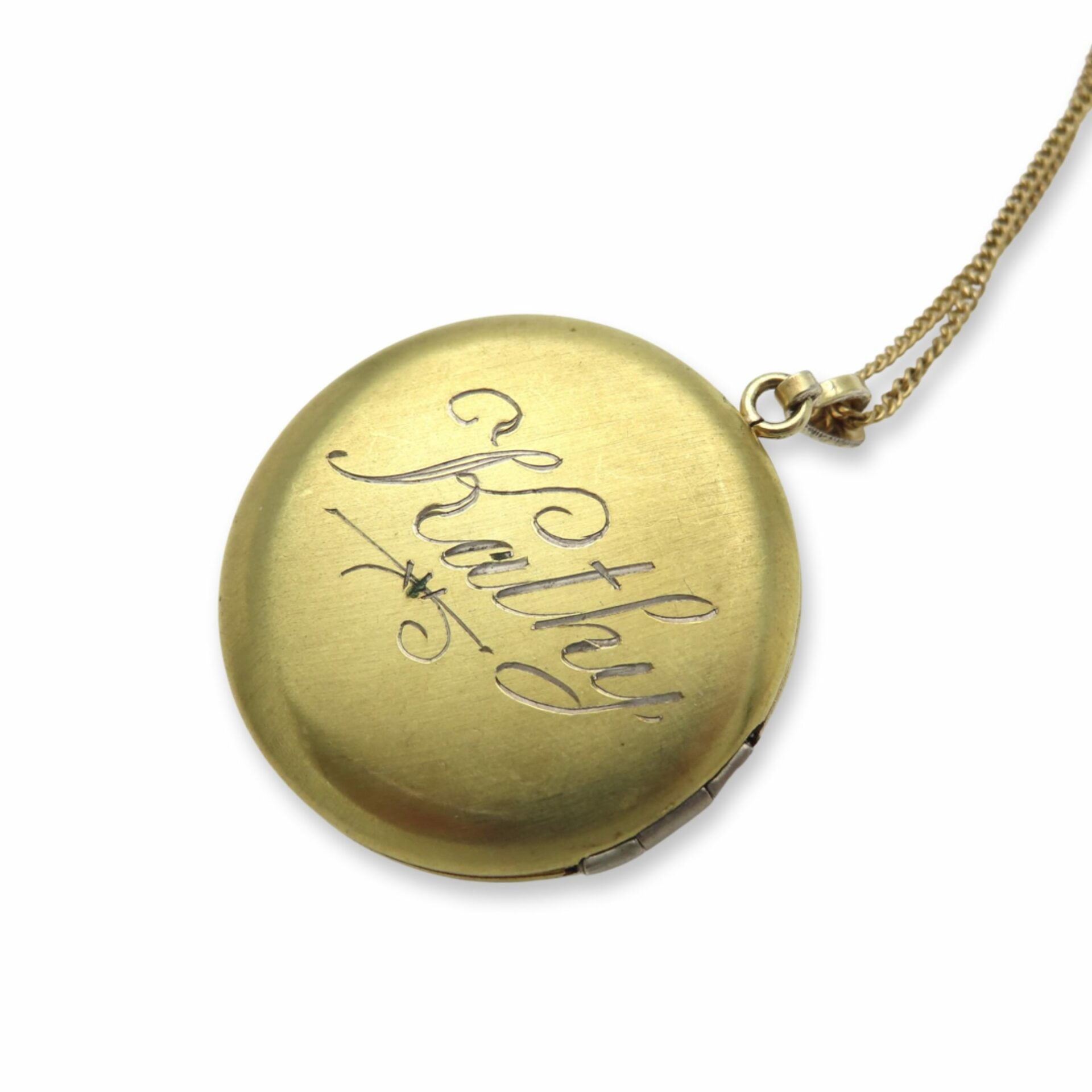 Vintage Carved Coral Rose Gold Filled Locket Necklace