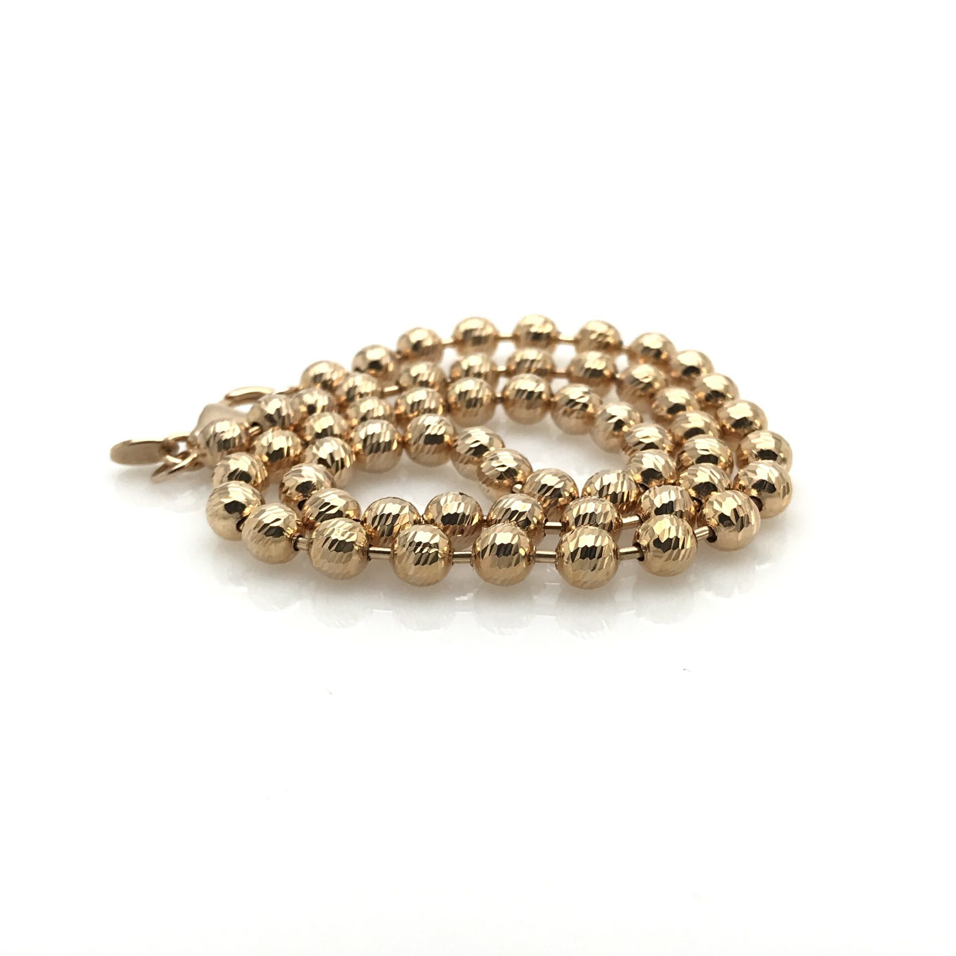 Rose Gold 5MM Chiseled Bead Chain Milor Bronze Necklace