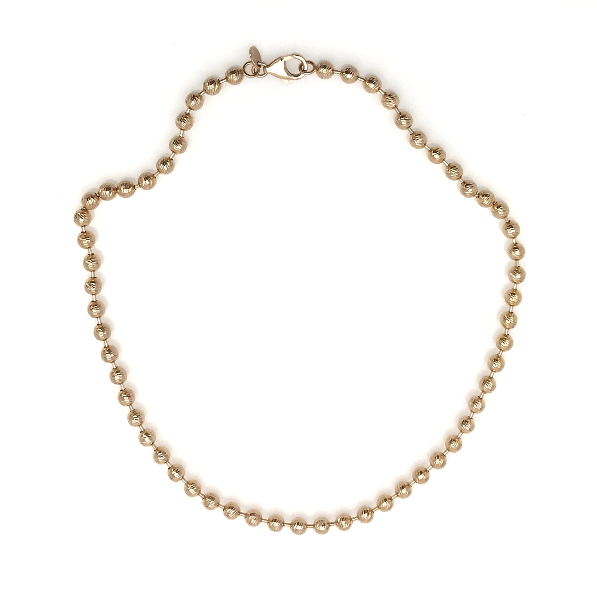 Rose Gold 5MM Chiseled Bead Chain Milor Bronze Necklace