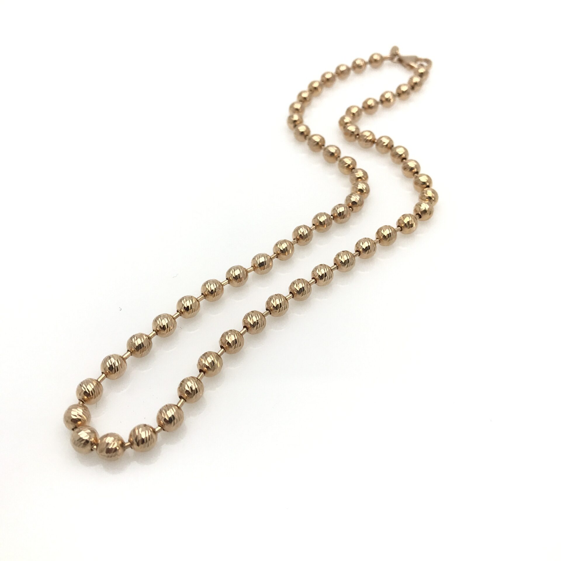 Rose Gold 5MM Chiseled Bead Chain Milor Bronze Necklace