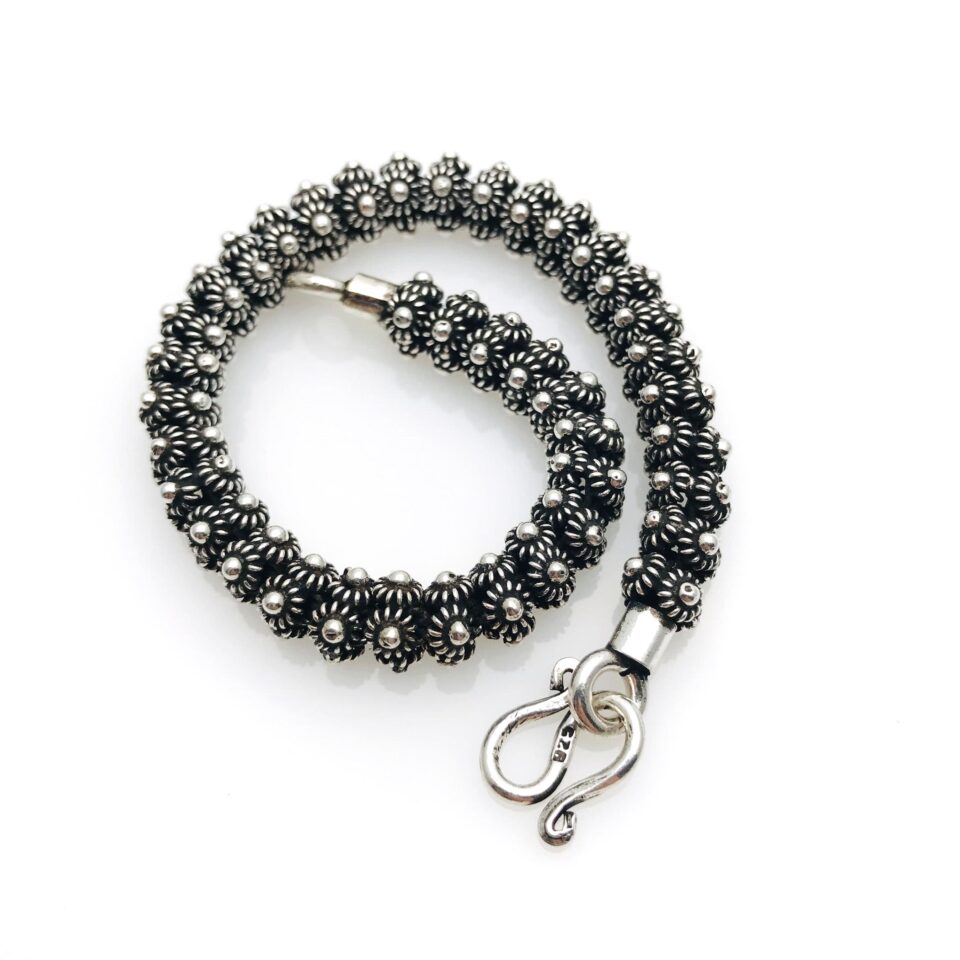 Sterling Silver Canetille Snake Chain Bracelet