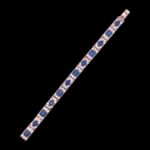 Art Deco Sapphire and Clear Glass Paste Stones Bracelet