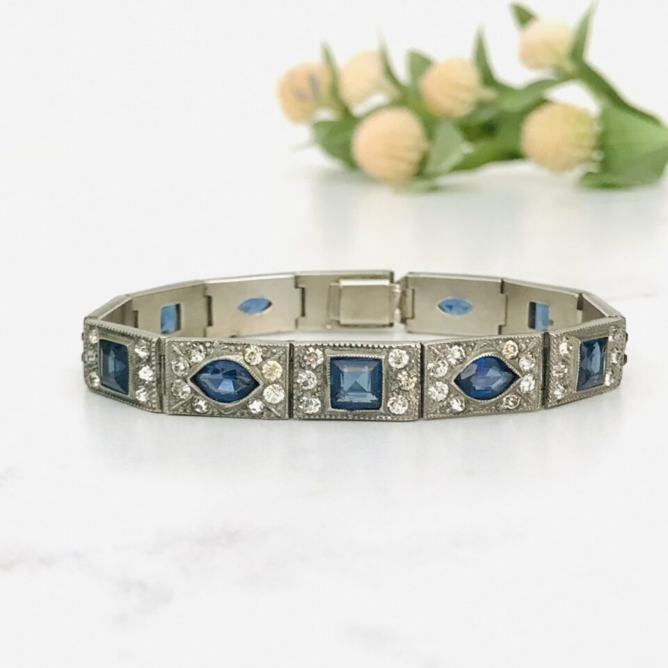Art Deco Sapphire Paste Bracelet
